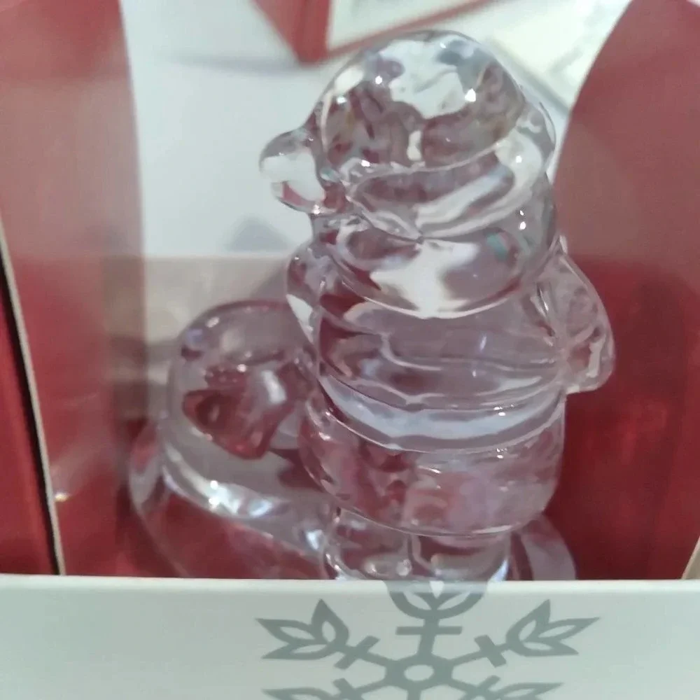Williams Sonoma Santa Glass Taper Candle Holders Set of 4